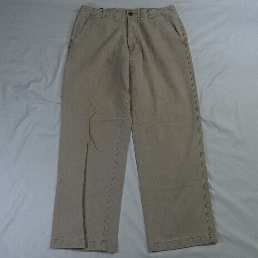 Trevero 32 x 30 Khaki Relaxed Cotton Flat Front Mens‎ Chino Pants